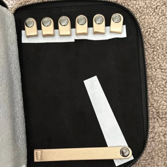 H By Halston Metallic Gold Zip Jewelry Case Travel Organizer 9”x6” NWT - Picture 3 of 5